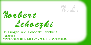 norbert lehoczki business card